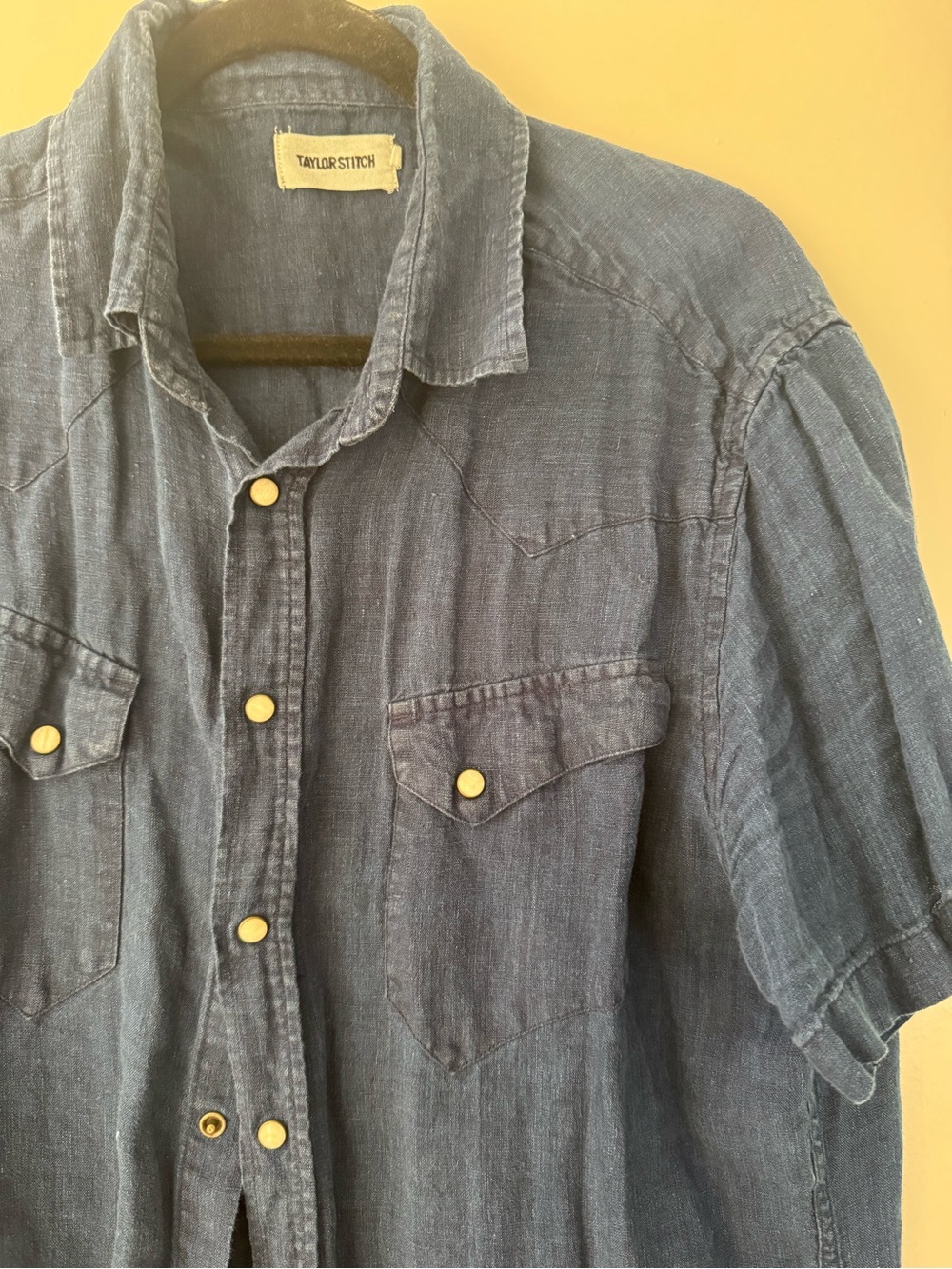 Vintage Indigo Short-Sleeve Button-Up Shirt - Picture 3 of 3